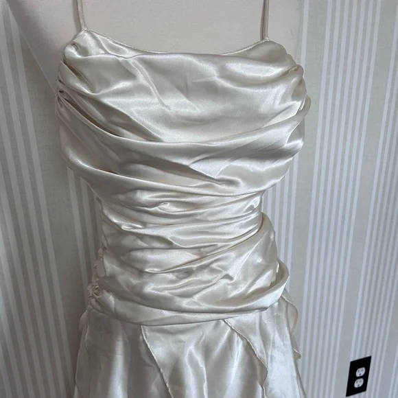 New Leaf By Samir Vintage Women's Tiered Ruffled Dress Side Zip Small RARE - Picture 2 of 9